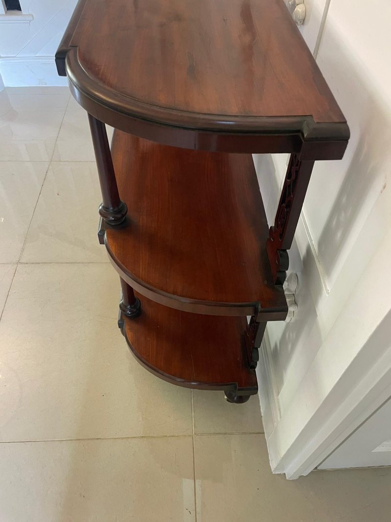 Small Antique Victorian Quality Mahogany Hall Dumb Waiter/Shelves - Image 10